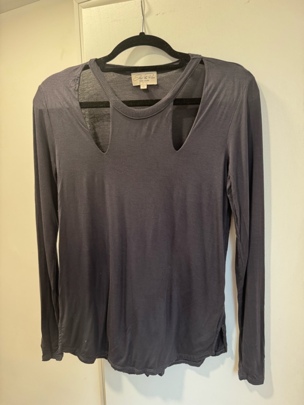 One Teaspoon Charcoal Gray Cutout Long Sleeve Top